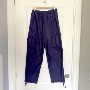 UNIQLO wide fit parachute cargo pants In Purple